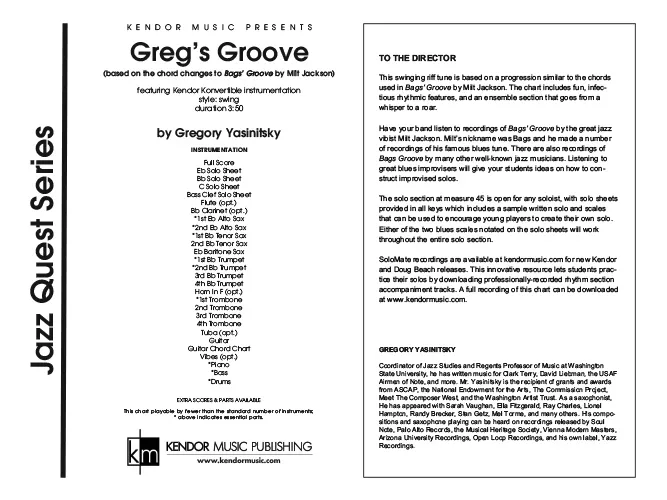 Kendor Music Greg’s Groove partitura pro big band blues
