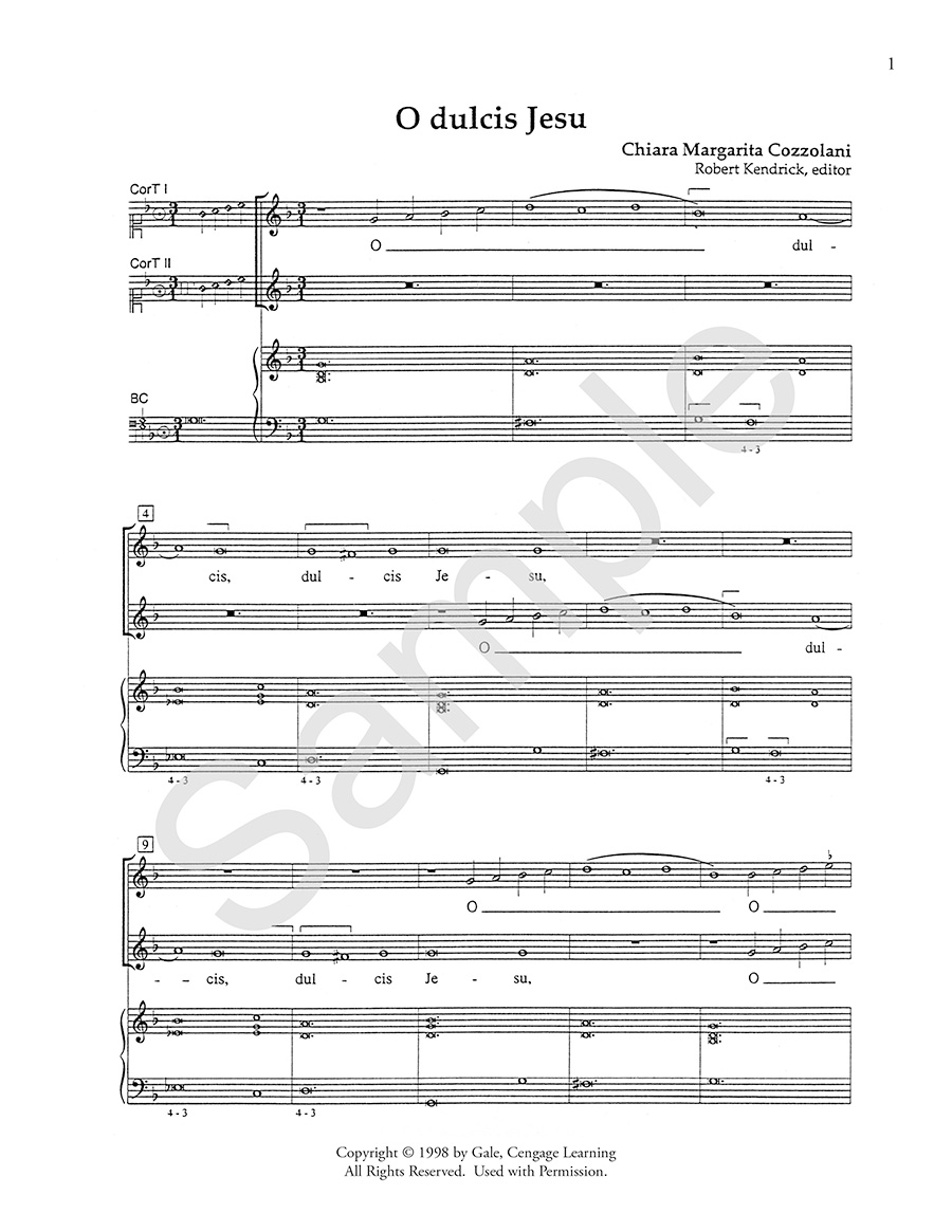 Hildegard Publishing O Dulcis Jesu noty 2 soprány Cozzolani