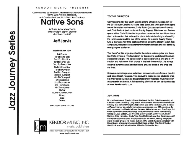Kendor Music Native Sons partitura big band groove