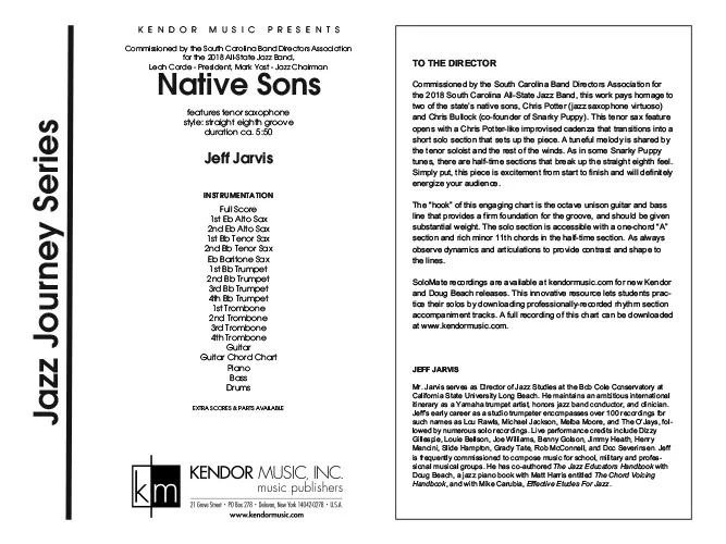 Kendor Music Native Sons partitura big band groove