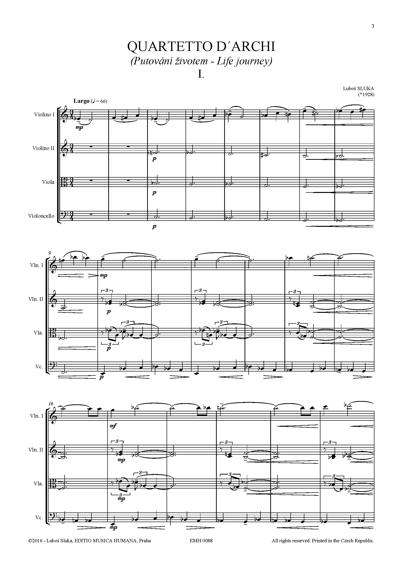 Editio Musica Humana III. Quartetto partitura smyčce