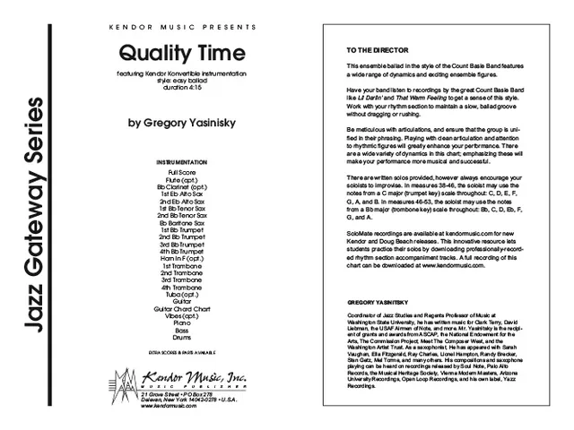 Kendor Music Quality Time partitura pro big band Full Score