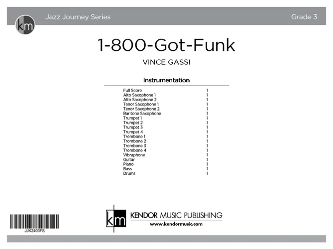 Kendor Music 1-800-Got-Funk partitura funk full score
