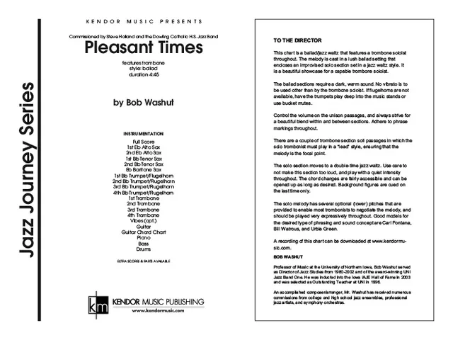 Kendor Music Pleasant Times partitura full score balada