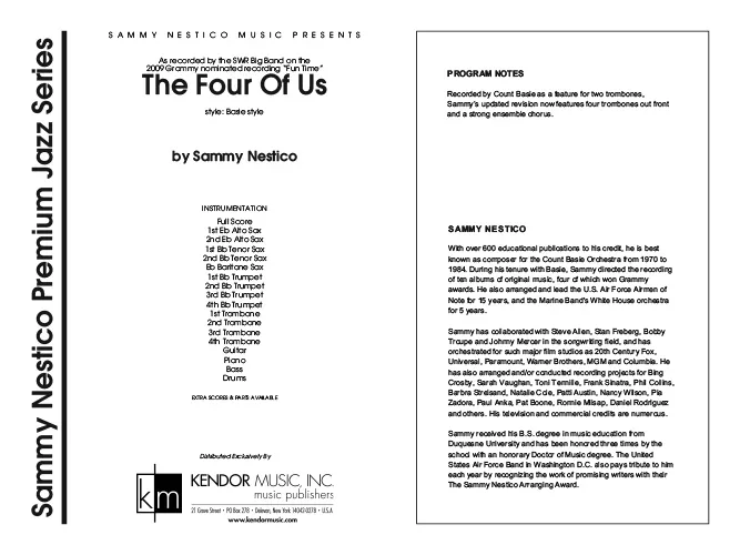 Kendor Music The Four Of Us partitura pro 4 pozouny