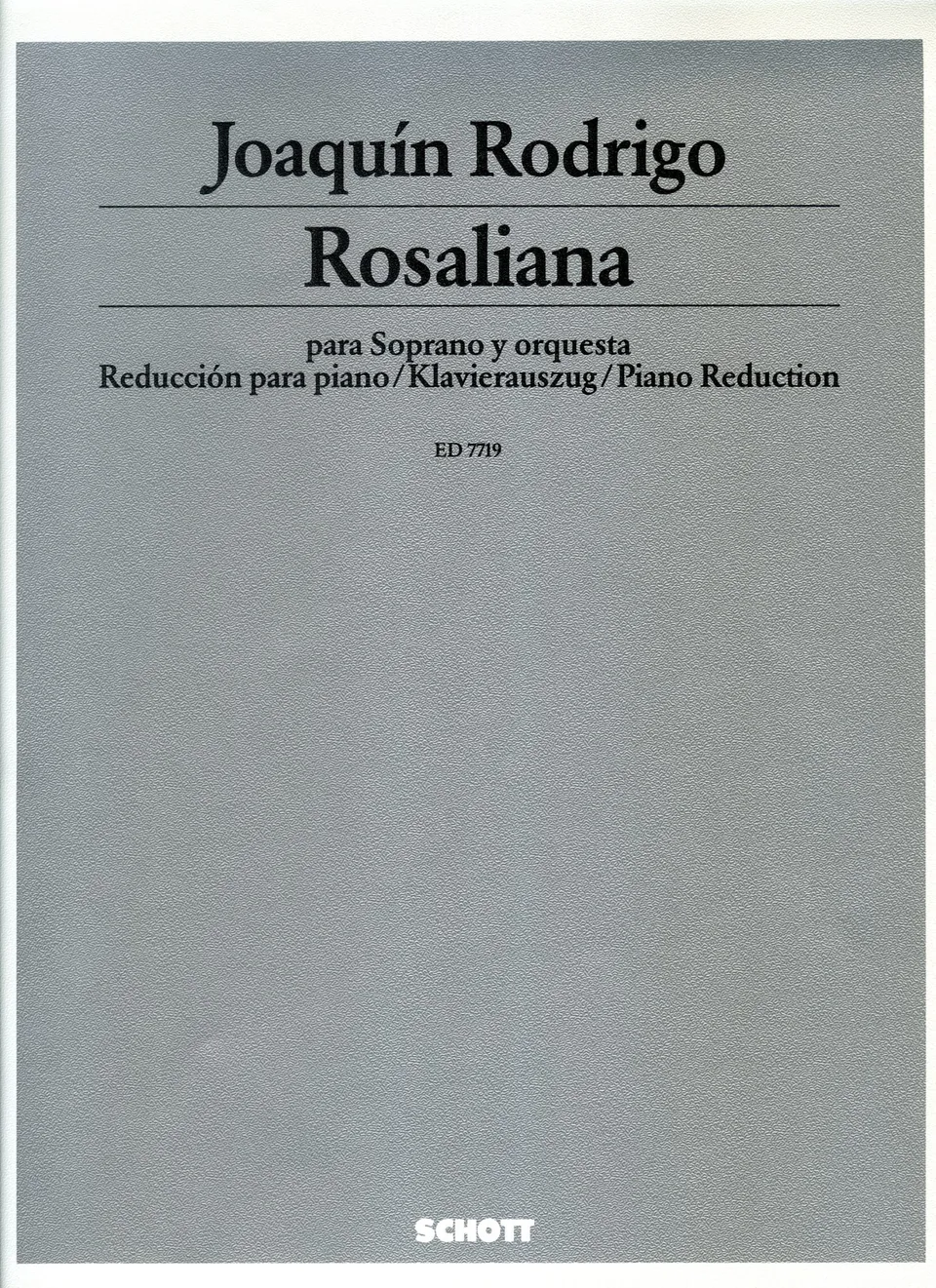 Ediciones Joaquín Rodrigo Rosaliana noty zpěv klavír