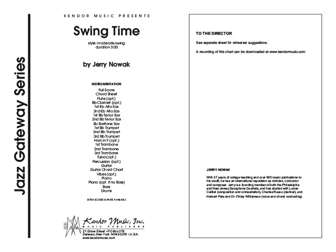 Kendor Music Swing Time Full Score partitura jazz band