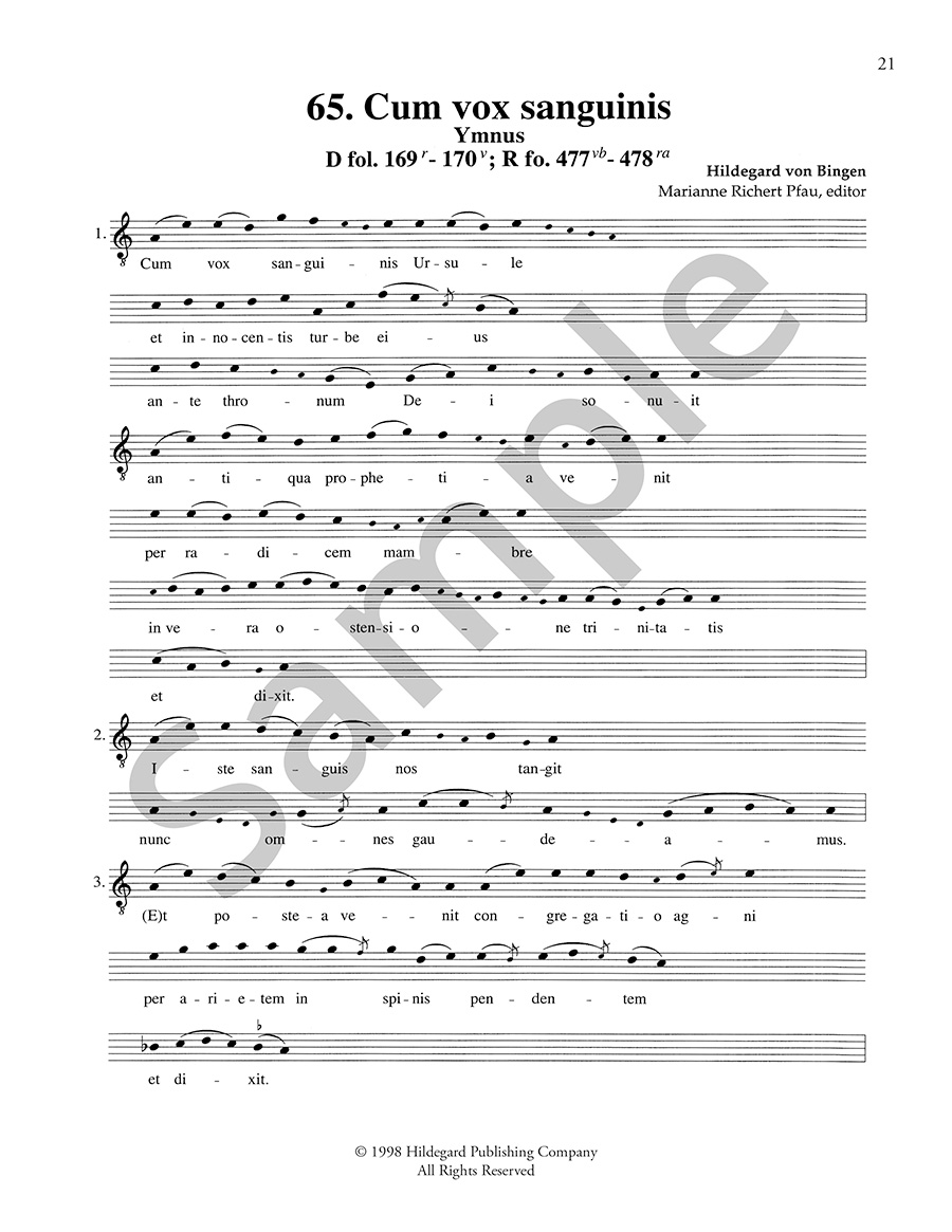 Hildegard Publishing Volume VII Hildegard von Bingen noty svatá Uršula