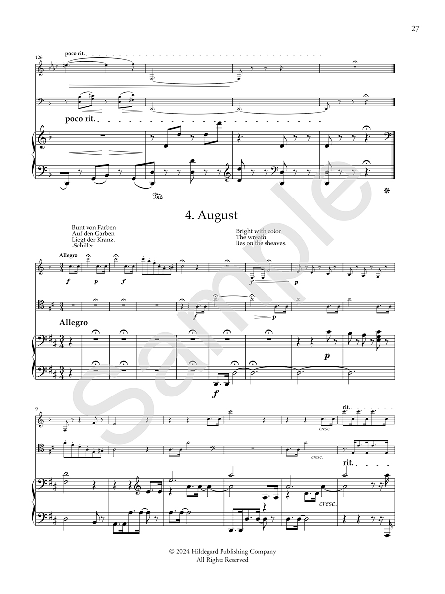Hildegard Four Pieces Das Jahr Hensel noty trio digitální 17 min