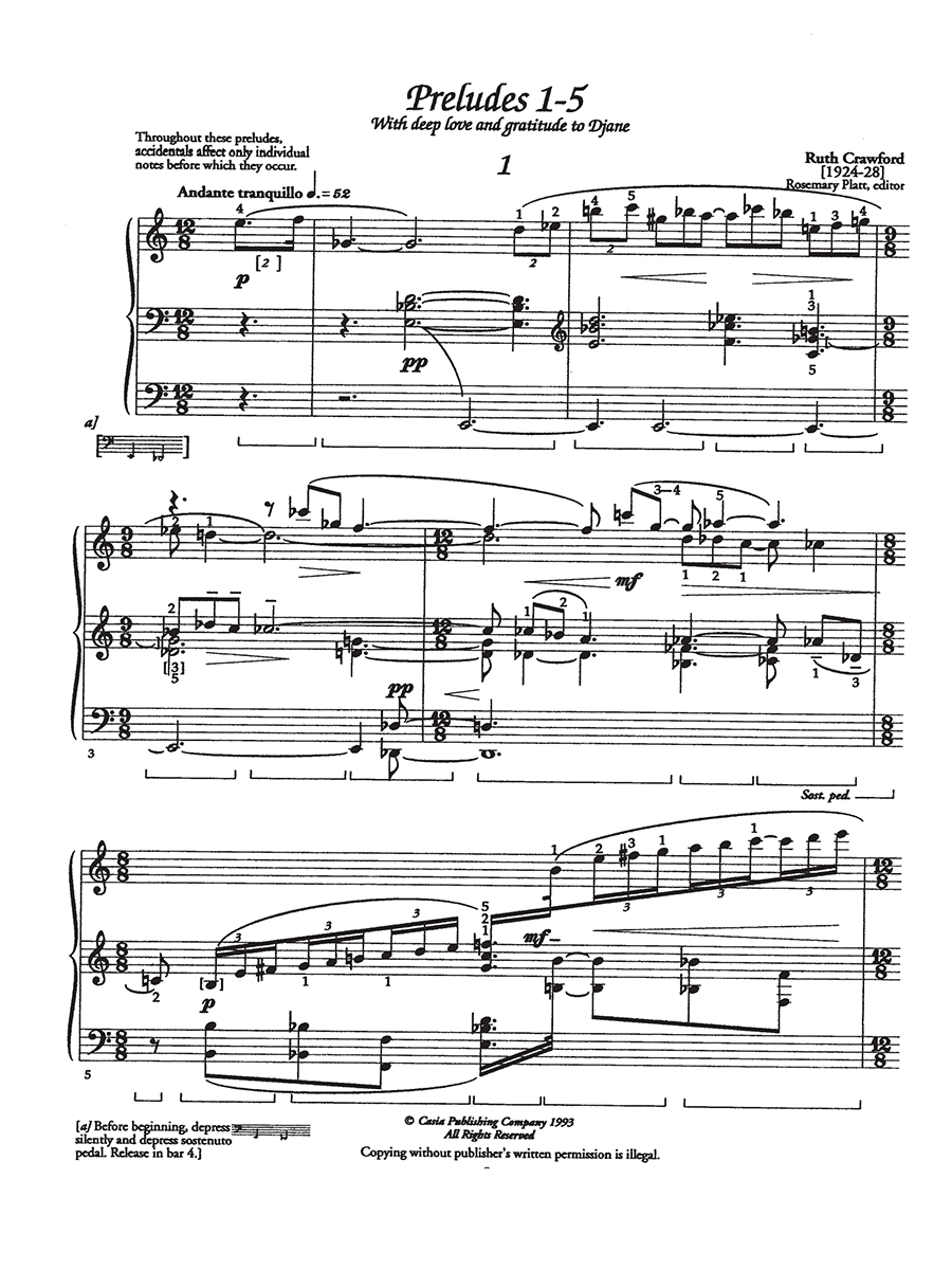 Hildegard Publishing Company Preludes Piano Crawford noty pro klavír