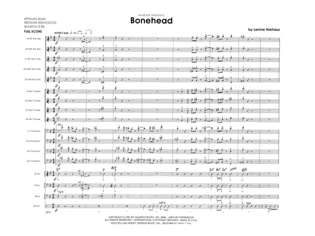 Kendor Music Bonehead partitura pro big band swing