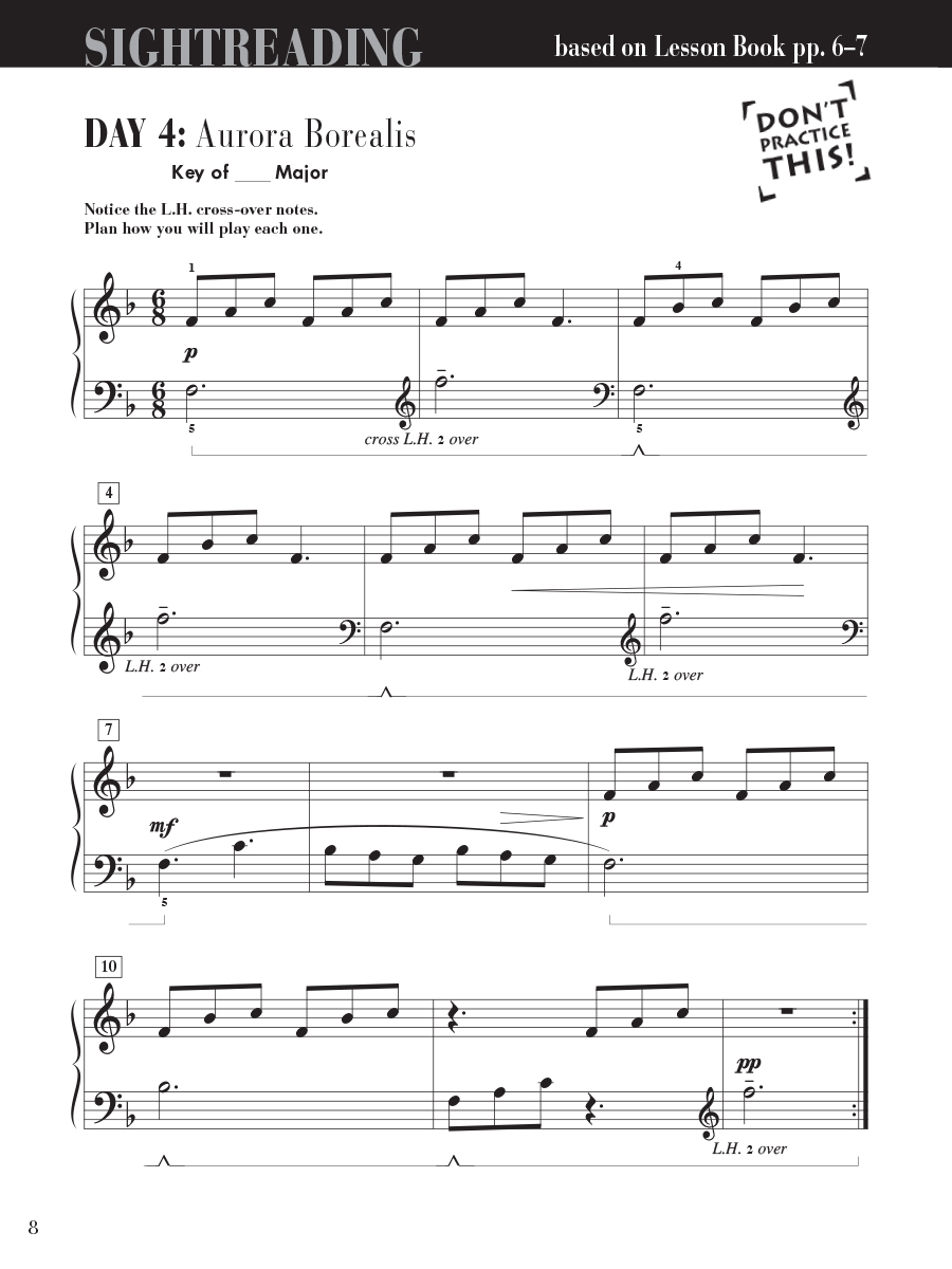 Faber Piano Adventures Level 4 Sightreading Book noty