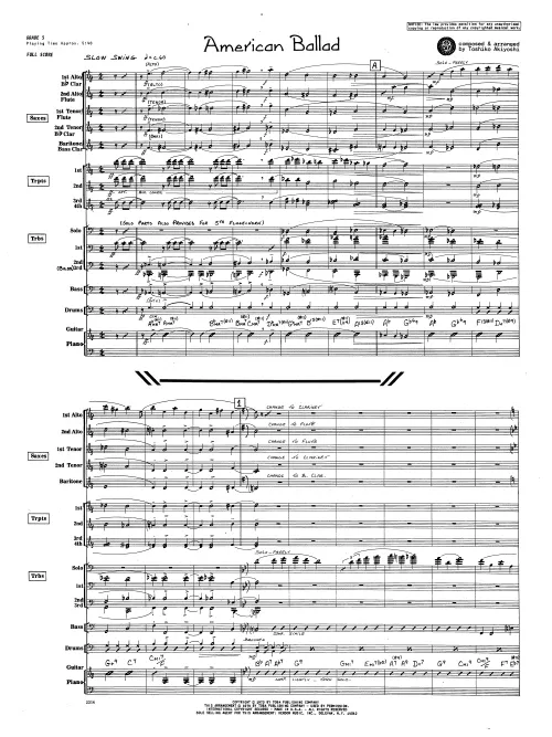 Kendor Music American Ballad partitura Full Score slow swing