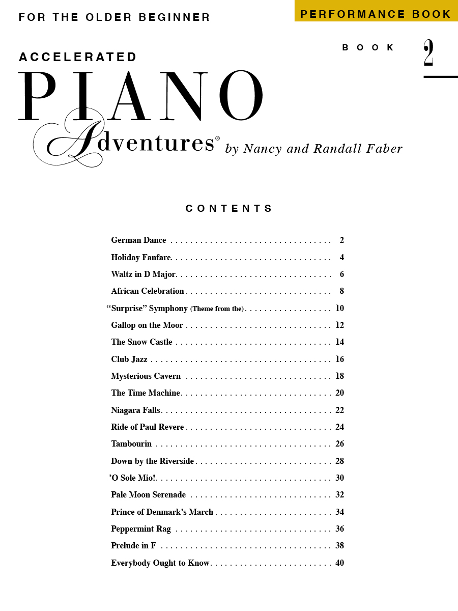 Faber Piano Adventures Accelerated Performance Book 2 noty pro klavír