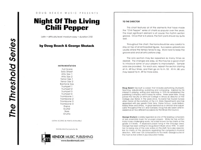 Kendor Music Night Of The Living Chili Pepper partitura full score latin