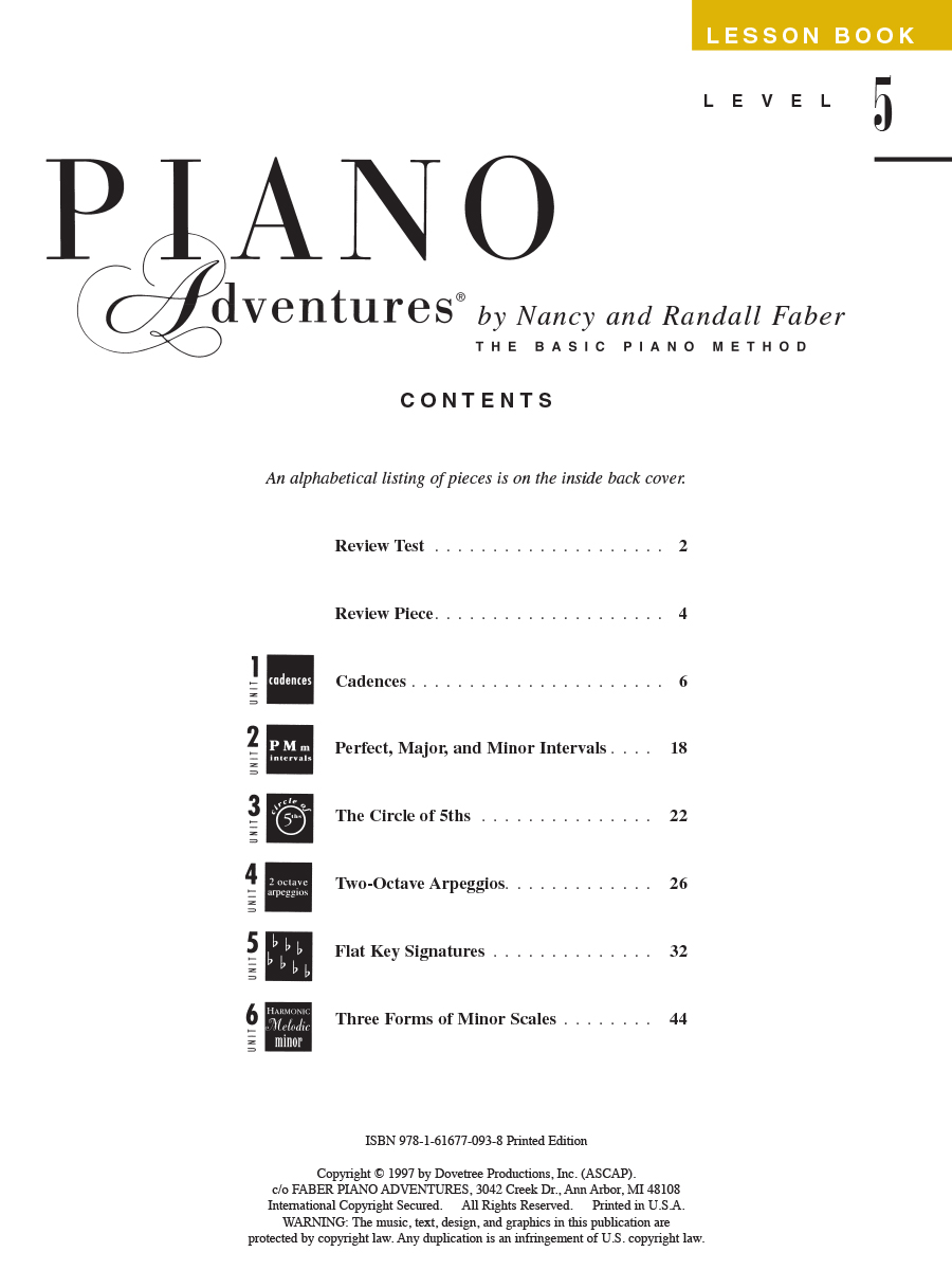 Faber Piano Adventures Level 5 Lesson Book noty pro klavír