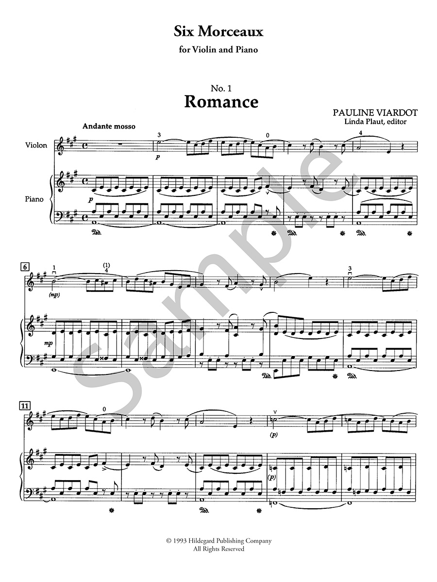 Hildegard Publishing Six Morceaux Viardot-Garcia noty housle klavír