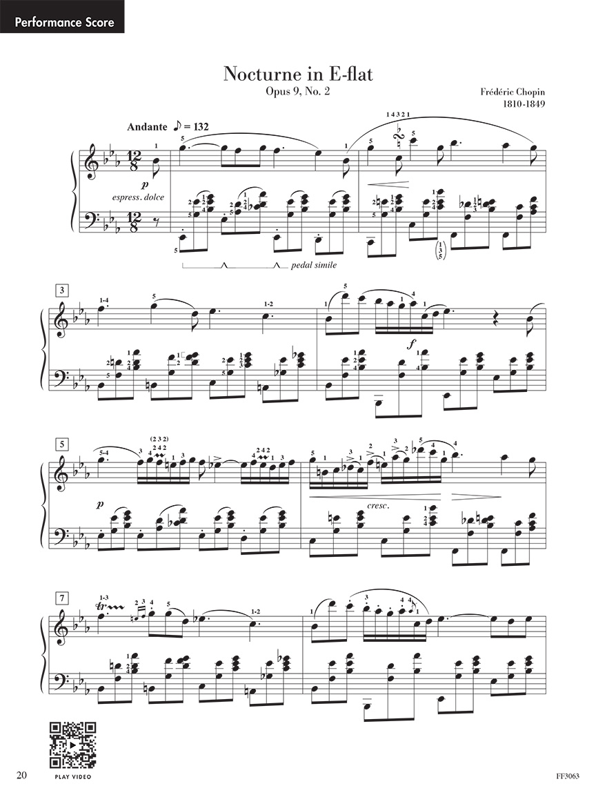 Faber Chopin Nocturne E-flat Op. 9 No. 2 klavír Masterpiece