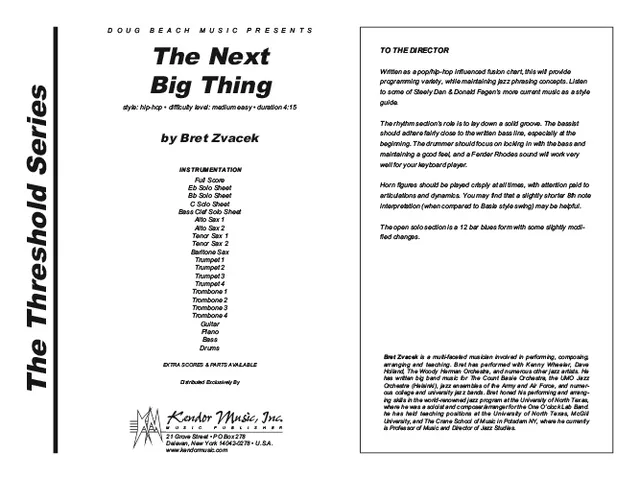 Kendor Music The Next Big Thing Full Score partitura