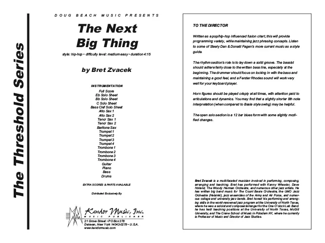 Kendor Music The Next Big Thing Full Score partitura