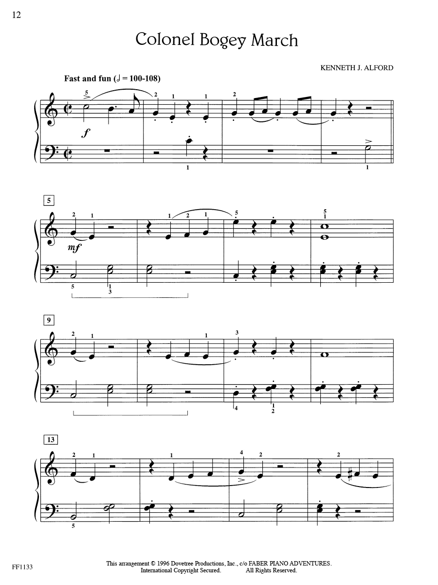 Faber ChordTime Piano Ragtime and Marches noty pro klavír 2B