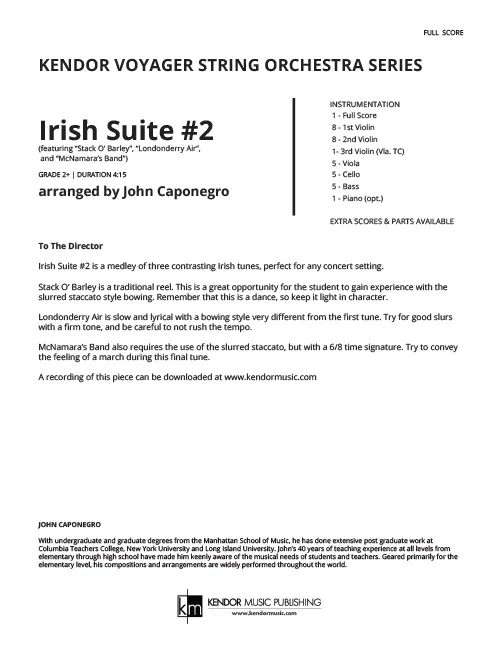 Kendor Music Irish Suite #2 partitura Full Score 4:15