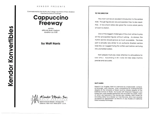 Kendor Music Cappuccino Freeway partitura samba