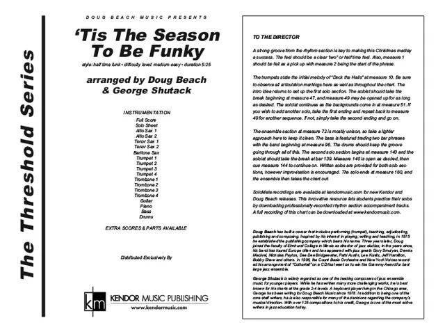Kendor Music Tis The Season To Be Funky partitura Full Score