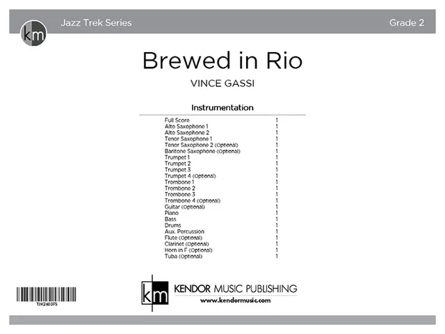 Kendor Music Brewed in Rio partitura samba jazz ensemble