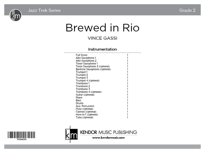 Kendor Music Brewed in Rio partitura samba jazz ensemble