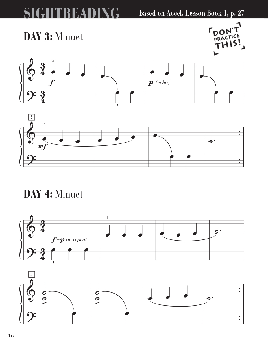 Faber Piano Adventures Accelerated Sightreading 1 noty z listu