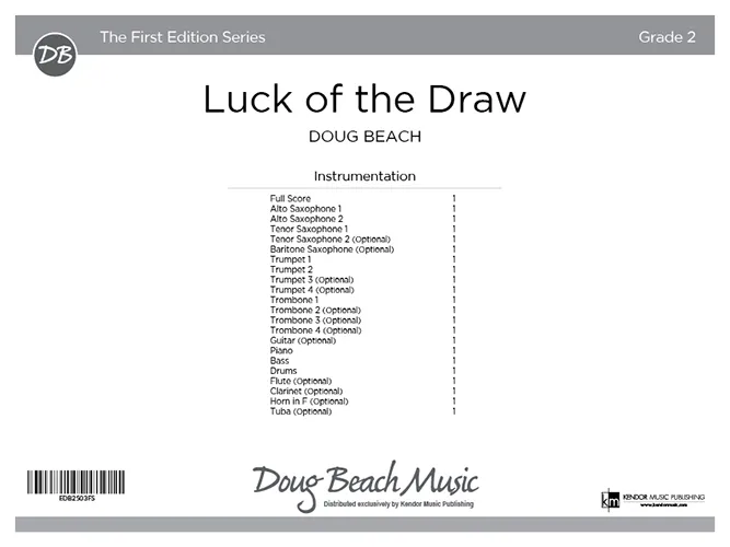 Kendor Music Luck of the Draw noty Full Score swing