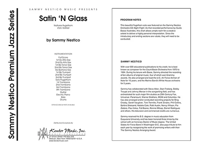 Kendor Music Satin 'N Glass partitura pro křídlovku