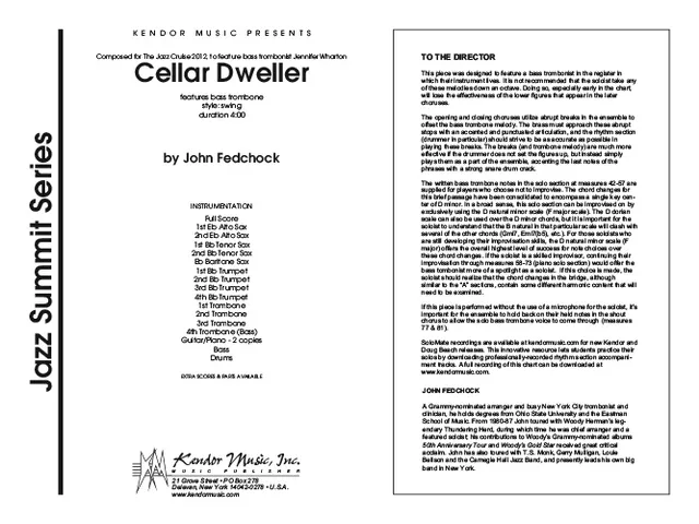 Kendor Music Cellar Dweller noty partitura full score swing