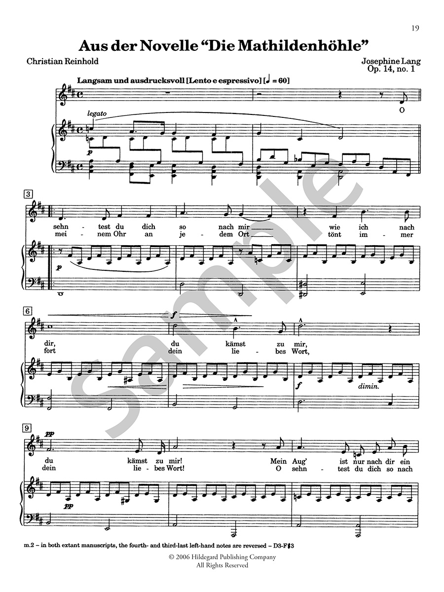 Hildegard Publishing Company Lieder Volume One noty zpěv