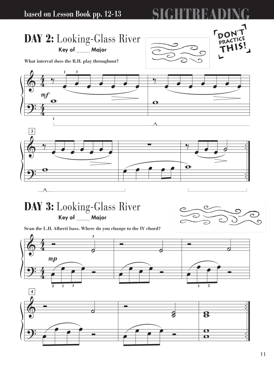 Faber Piano Adventures Level 3A Sightreading Book noty