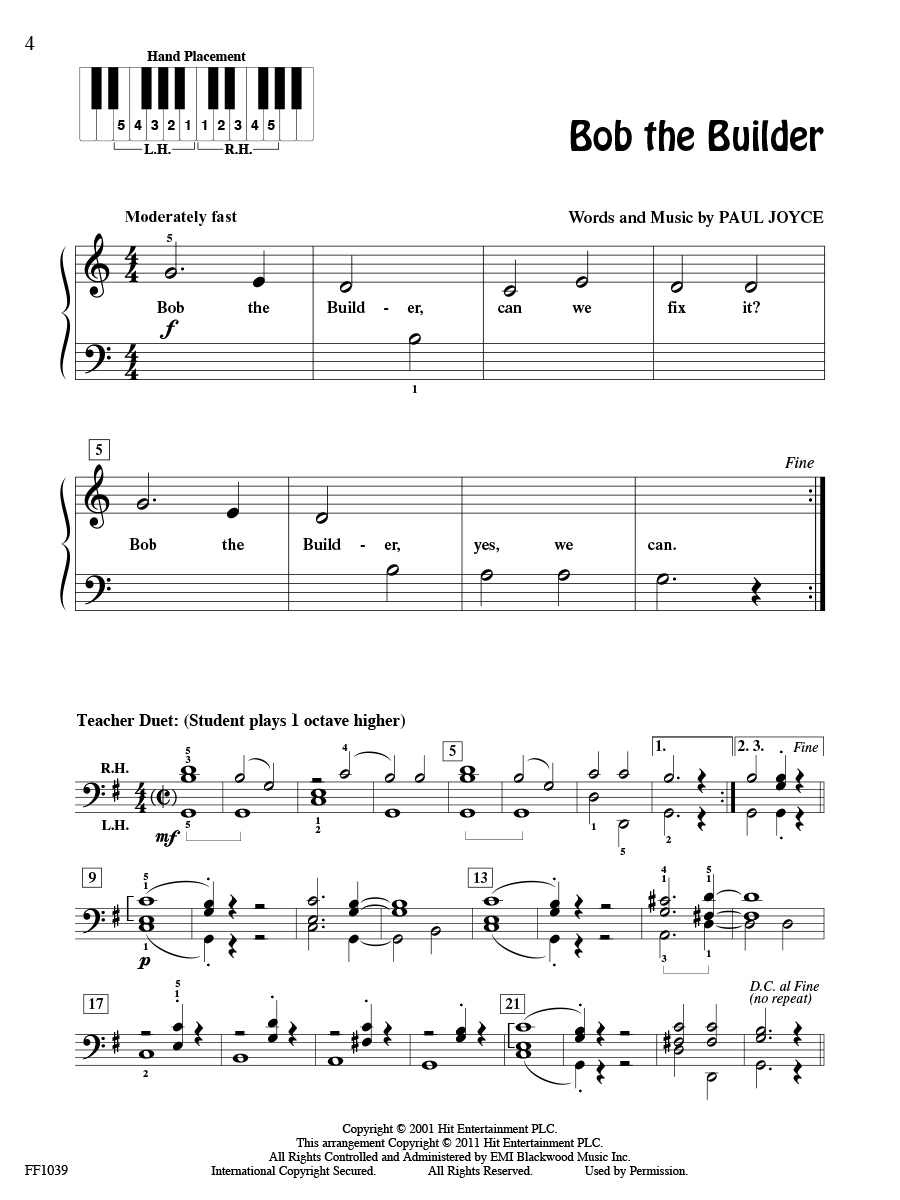 Faber PlayTime Piano Kids’ Songs noty Level 1