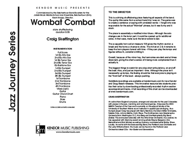 Kendor Wombat Combat partitura full score shuffle