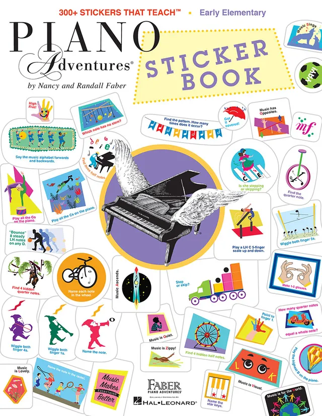 Faber Piano Adventures Sticker Book samolepky 300 ks