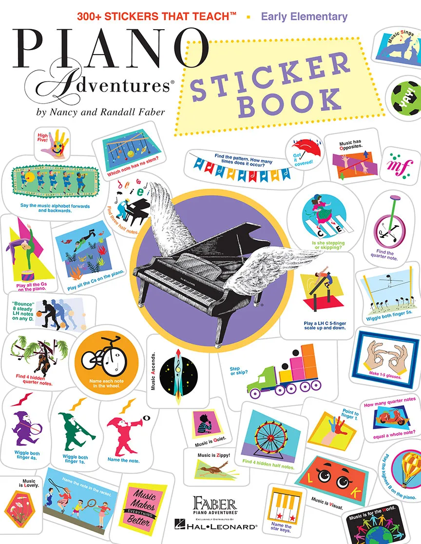 Faber Piano Adventures Sticker Book samolepky 300 ks