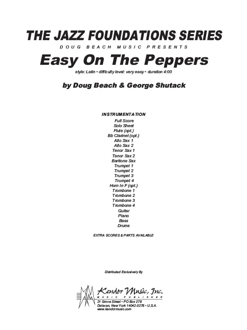 Kendor Music Easy On The Peppers partitura latin band