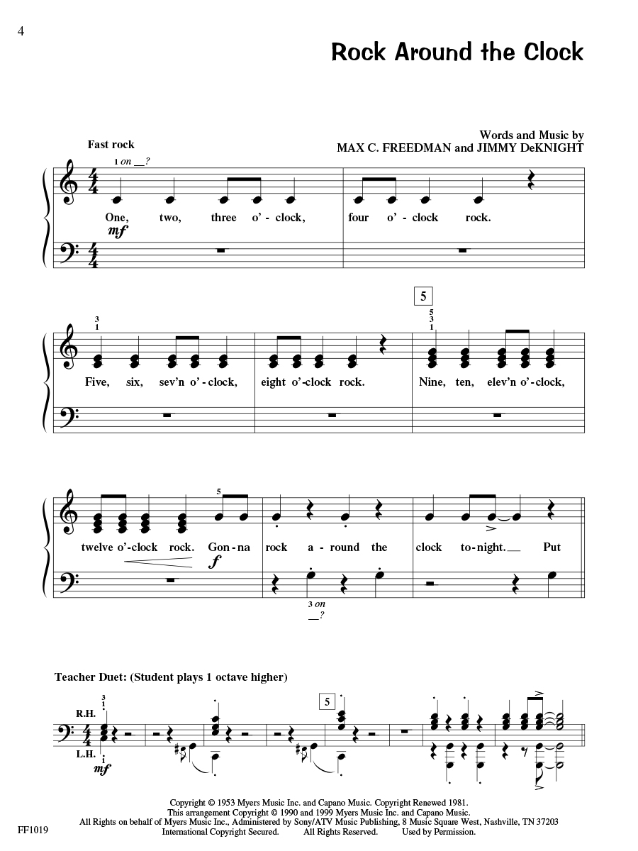 Faber PlayTime Piano Rock n Roll noty pro klavír level 1