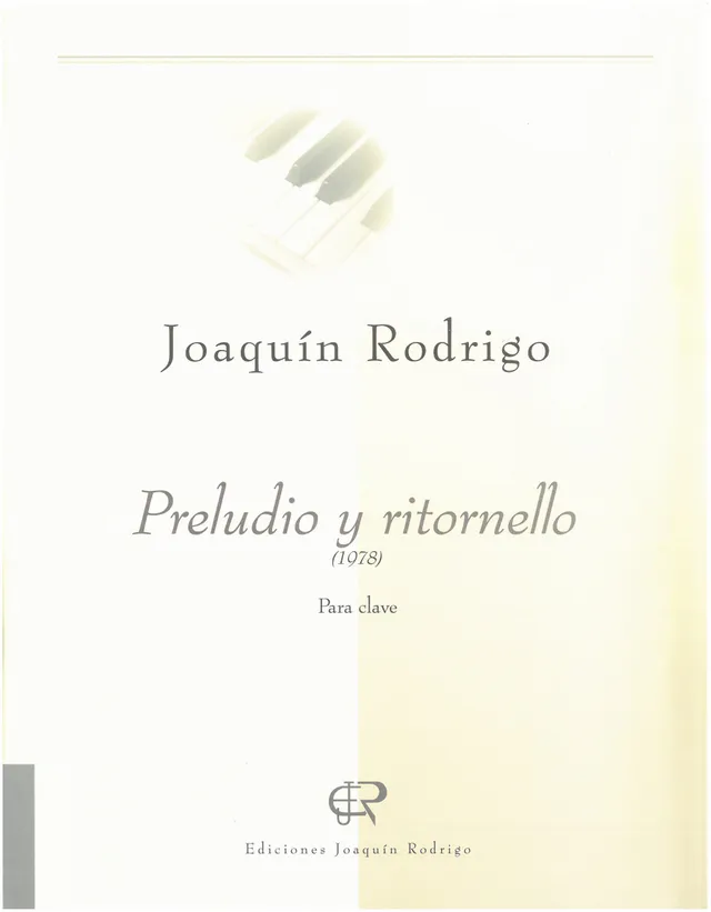Ediciones Joaquín Rodrigo Preludio y ritornello noty pro cembalo