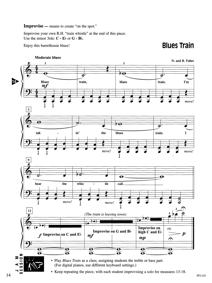 Faber Piano Adventures Discover Blues Improvisation noty pro klavír