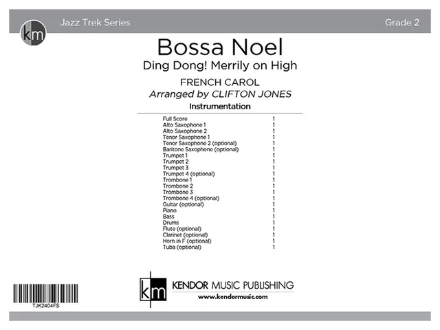 Kendor Music Bossa Noel partitura Full Score jazzová
