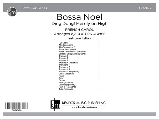 Kendor Music Bossa Noel partitura Full Score jazzová