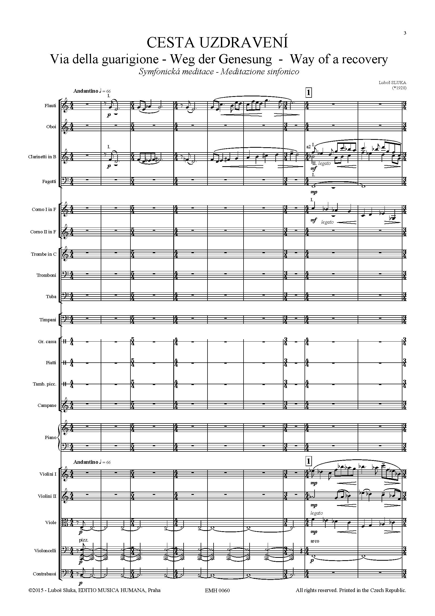 Editio Musica Humana Cesta uzdravení partitura pro velký orchestr