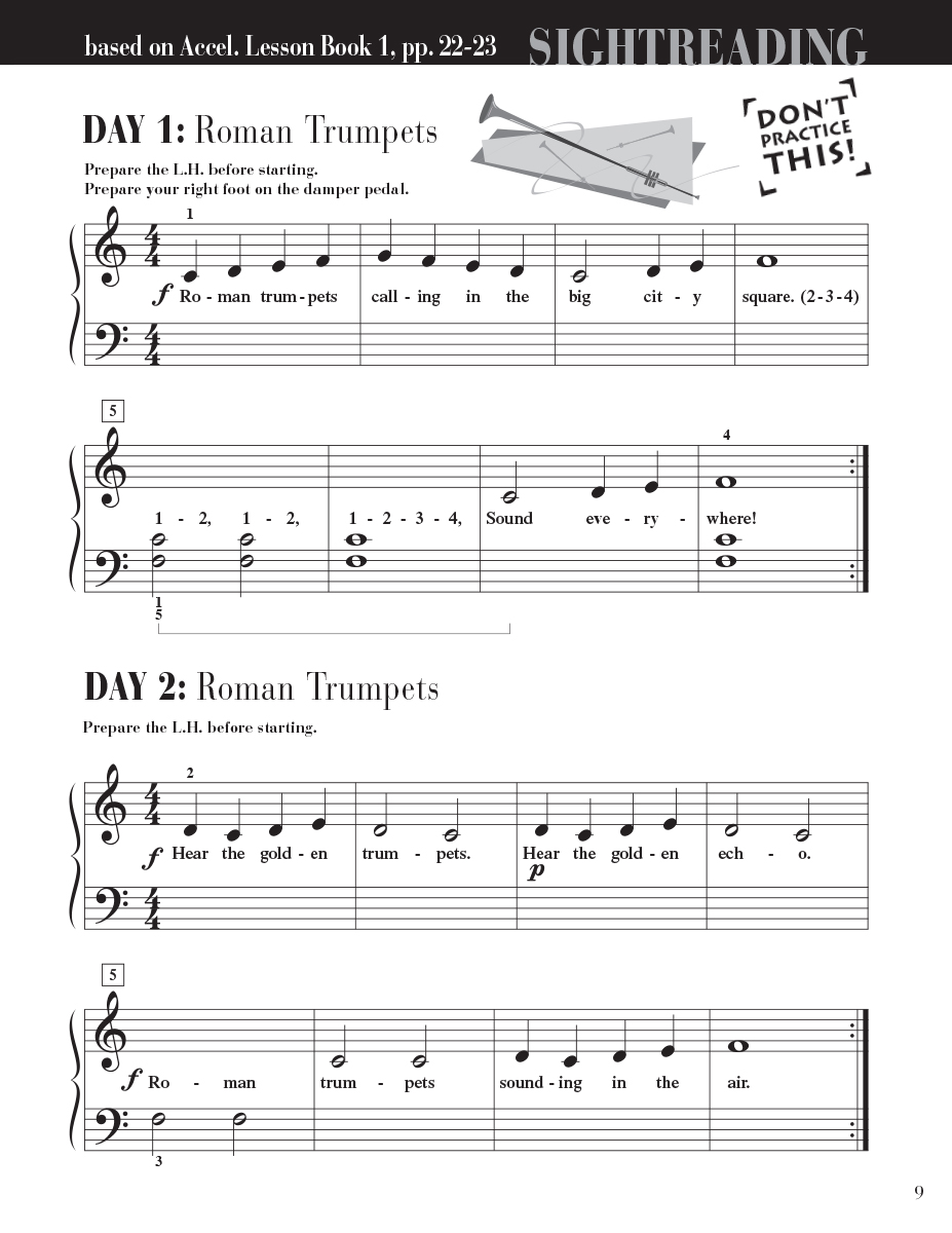Faber Piano Adventures Accelerated Sightreading 1 noty z listu
