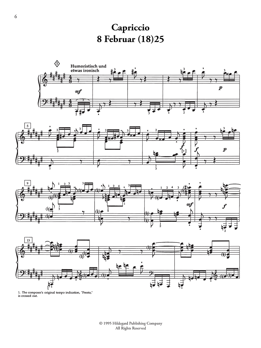 Hildegard Publishing Company Six Piano Pieces Hensel noty pro klavír