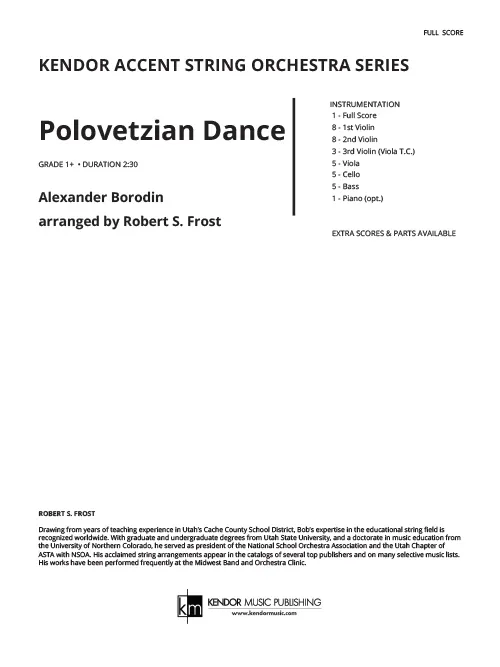 Kendor Music Polovetzian Dance partitura pro smyčce